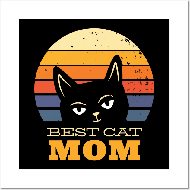 Best cat mom ever in vintage style Wall Art by Midoart